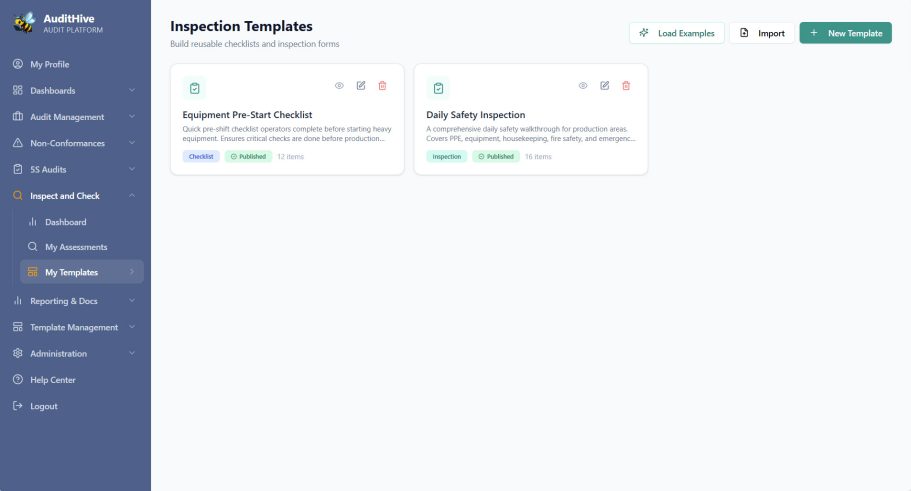 Define and Build Your Own Templates Build Inspection Templates
