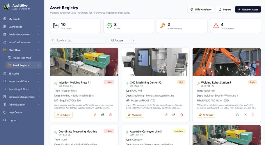Manage your Machine Assets Centrally Build your machines and assets